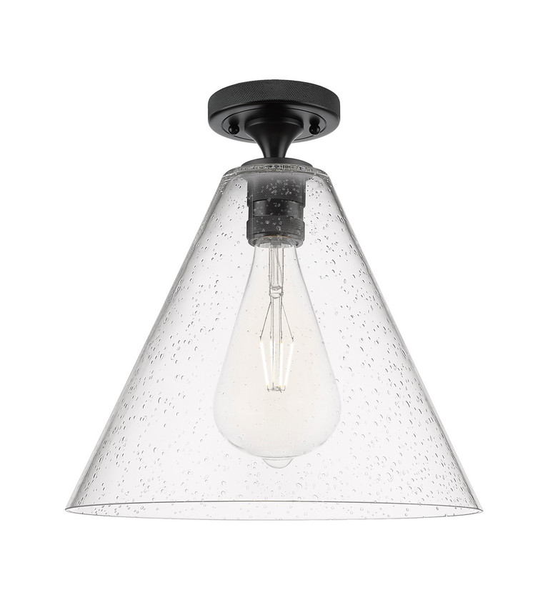 Innovations - 434-1F-BK-GBC-124 - One Light Flush Mount - Downtown Urban - Matte Black