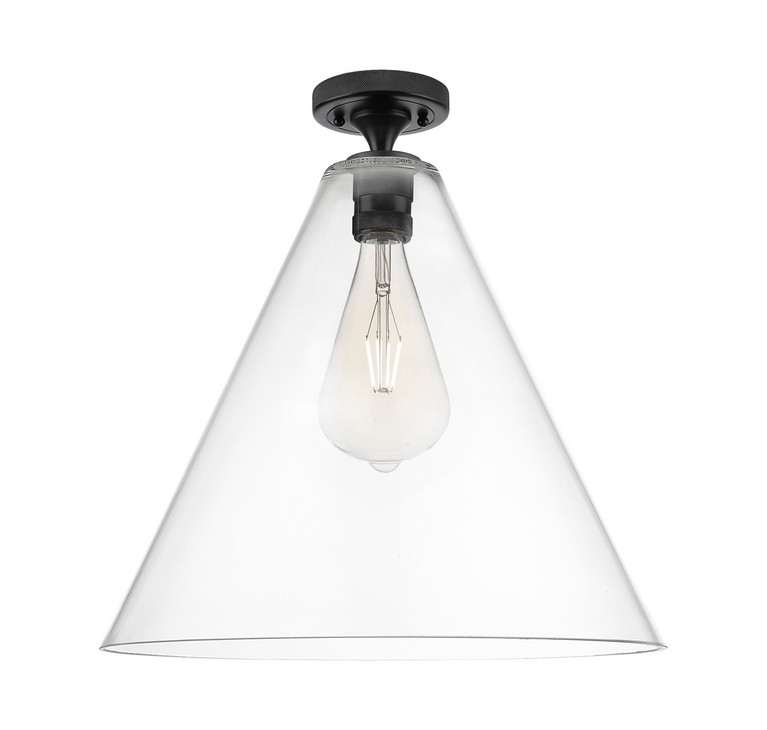Innovations - 434-1F-BK-GBC-162 - One Light Flush Mount - Downtown Urban - Matte Black