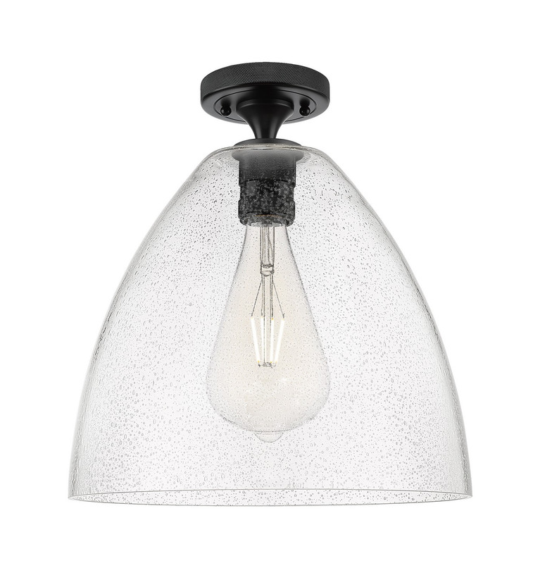 Innovations - 434-1F-BK-GBD-124 - One Light Flush Mount - Downtown Urban - Matte Black