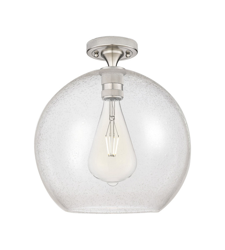 Innovations - 434-1F-SN-G124-12 - One Light Flush Mount - Downtown Urban - Satin Nickel