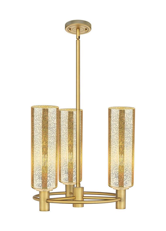 Innovations - 434-3CR-BB-G434-12ME - Three Light Pendant - Downtown Urban - Brushed Brass