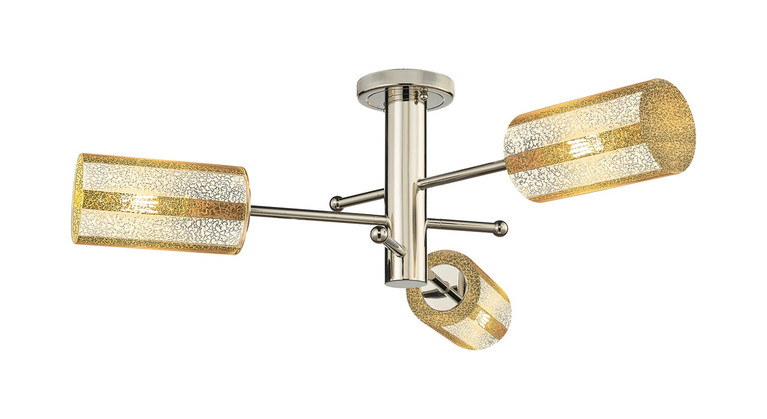 Innovations - 434-3F-PN-G434-7ME - Three Light Semi-Flush Mount - Downtown Urban - Polished Nickel