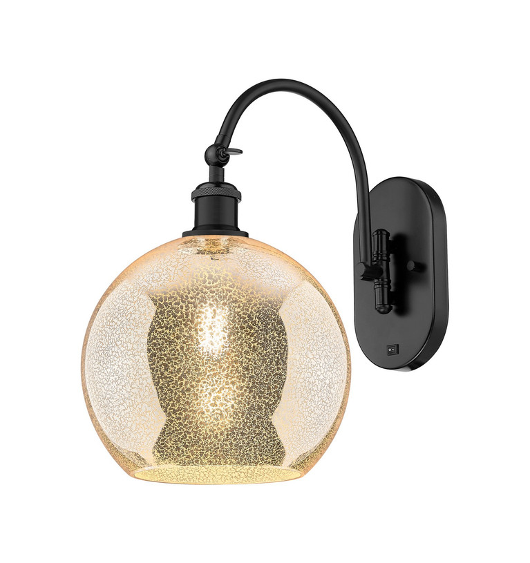 Innovations - 918-1W-BK-G128-10 - One Light Wall Sconce - Ballston - Matte Black