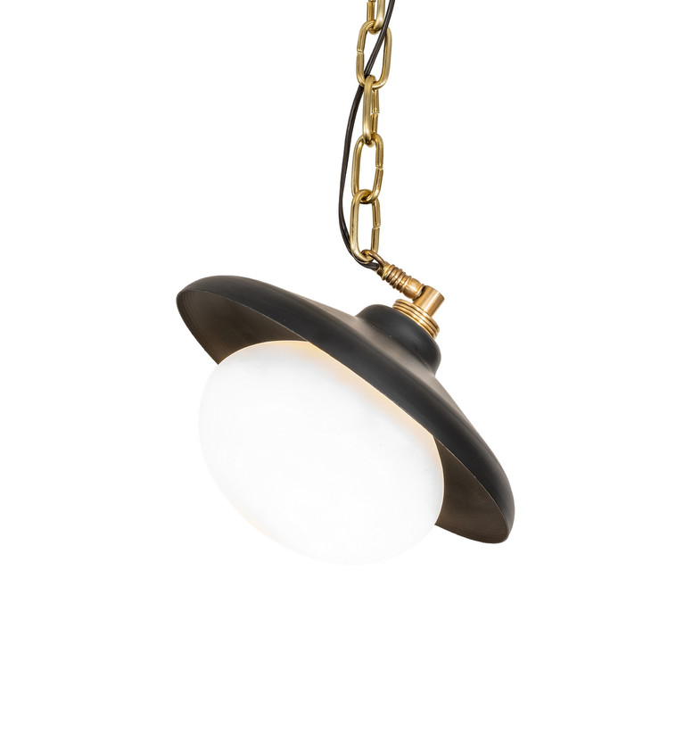 Meyda Tiffany - 285028 - One Light Pendant - Nightstand - Polished Brass & Matte Black
