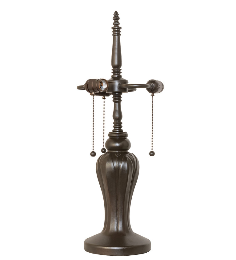 Meyda Tiffany - 30877 - Three Light Table Base - Tulip Vase - Mahogany Bronze