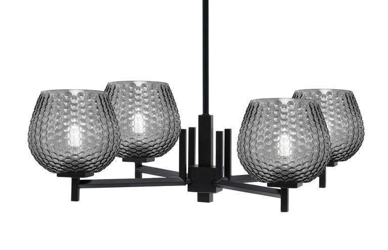 Toltec Lighting - 1204-MB-4602 - Four Light Chandelier - Franklin - Matte Black