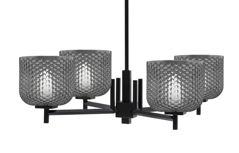 Toltec Lighting - 1204-MB-4612 - Four Light Chandelier - Franklin - Matte Black