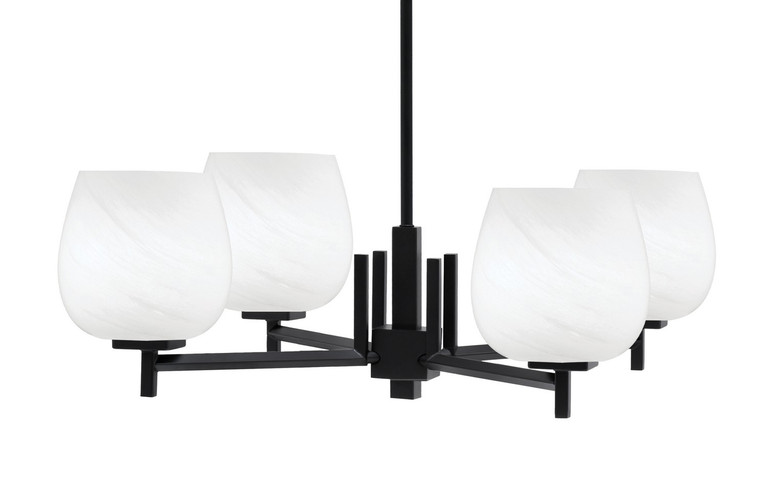 Toltec Lighting - 1204-MB-4811 - Four Light Chandelier - Franklin - Matte Black