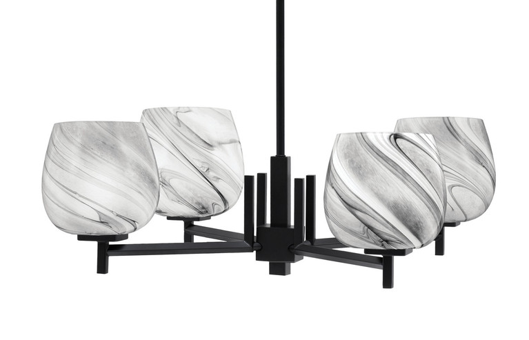 Toltec Lighting - 1204-MB-4819 - Four Light Chandelier - Franklin - Matte Black