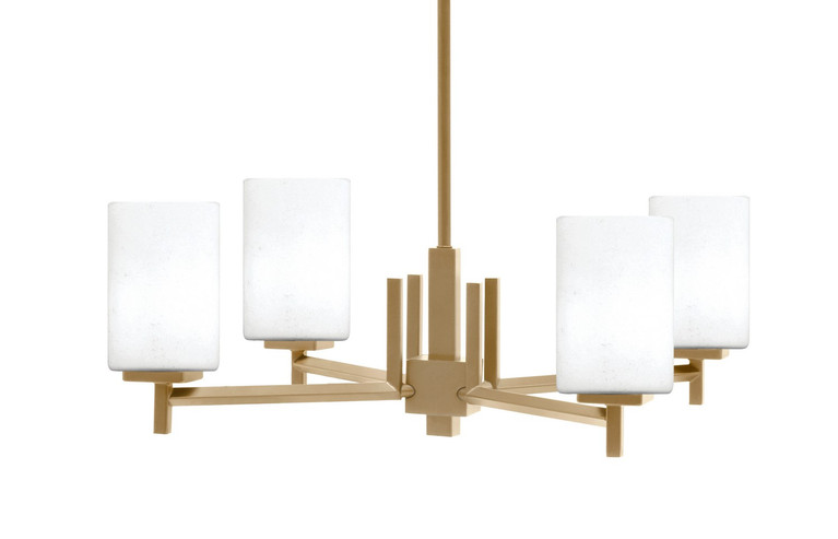 Toltec Lighting - 1204-NAB-310 - Four Light Chandelier - Franklin - New Age Brass
