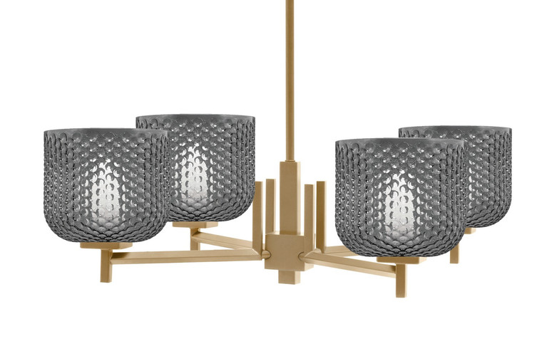 Toltec Lighting - 1204-NAB-4612 - Four Light Chandelier - Franklin - New Age Brass