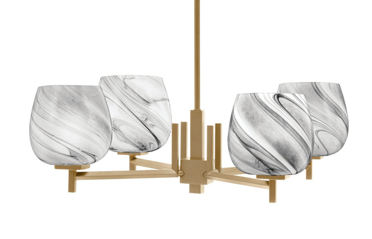 Toltec Lighting - 1204-NAB-4819 - Four Light Chandelier - Franklin - New Age Brass