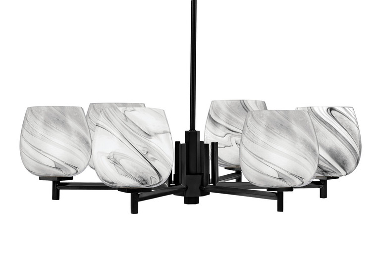 Toltec Lighting - 1206-MB-4819 - Six Light Chandelier - Franklin - Matte Black