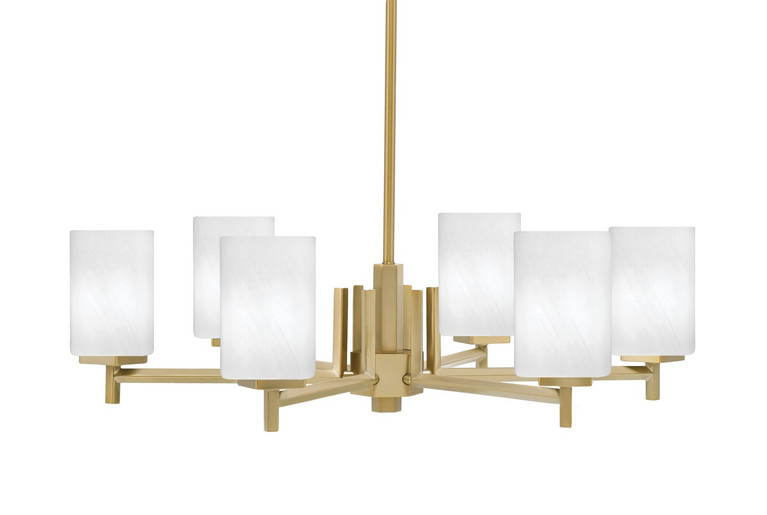 Toltec Lighting - 1206-NAB-3001 - Six Light Chandelier - Franklin - New Age Brass