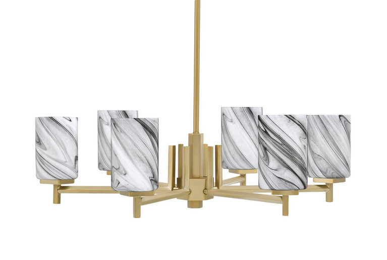 Toltec Lighting - 1206-NAB-3009 - Six Light Chandelier - Franklin - New Age Brass