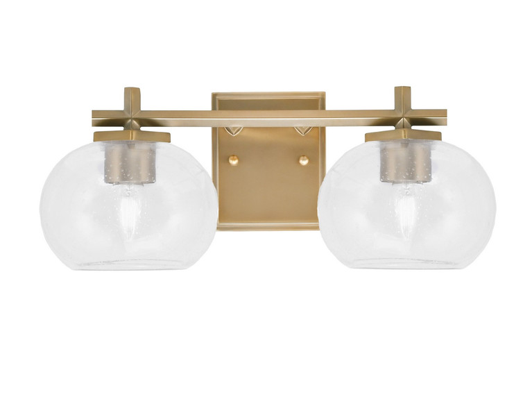 Toltec Lighting - 1212-NAB-202 - Two Light Bath Bar - Franklin - New Age Brass