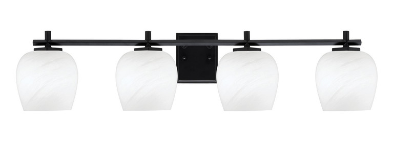 Toltec Lighting - 1214-MB-4811 - Four Light Bath Bar - Franklin - Matte Black