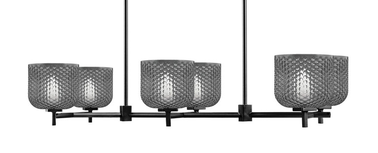 Toltec Lighting - 1226-MB-4612 - Six Light Island Pendant - Franklin - Matte Black