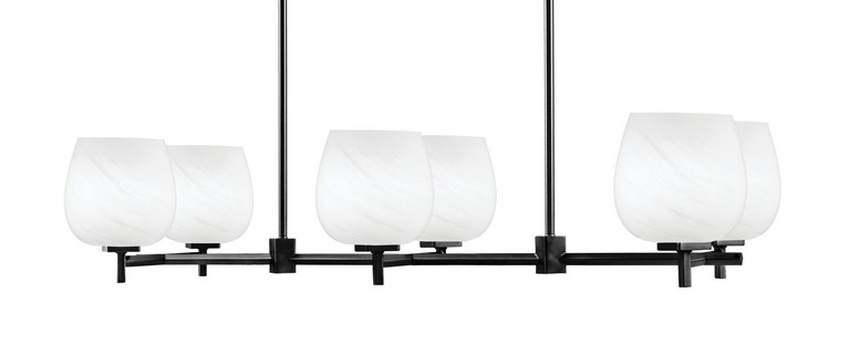 Toltec Lighting - 1226-MB-4811 - Six Light Island Pendant - Franklin - Matte Black