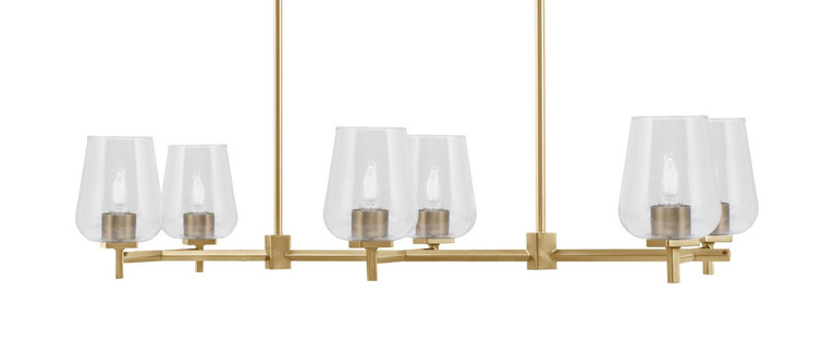 Toltec Lighting - 1226-NAB-210 - Six Light Island Pendant - Franklin - New Age Brass