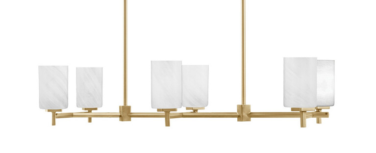 Toltec Lighting - 1226-NAB-3001 - Six Light Island Pendant - Franklin - New Age Brass