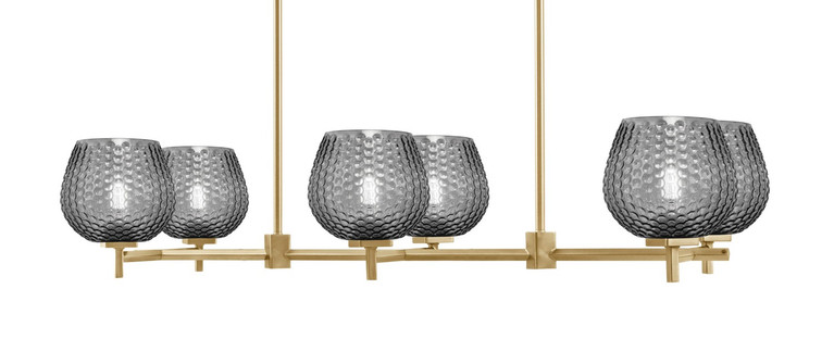 Toltec Lighting - 1226-NAB-4602 - Six Light Island Pendant - Franklin - New Age Brass