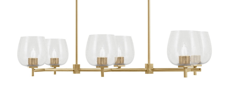 Toltec Lighting - 1226-NAB-4810 - Six Light Island Pendant - Franklin - New Age Brass