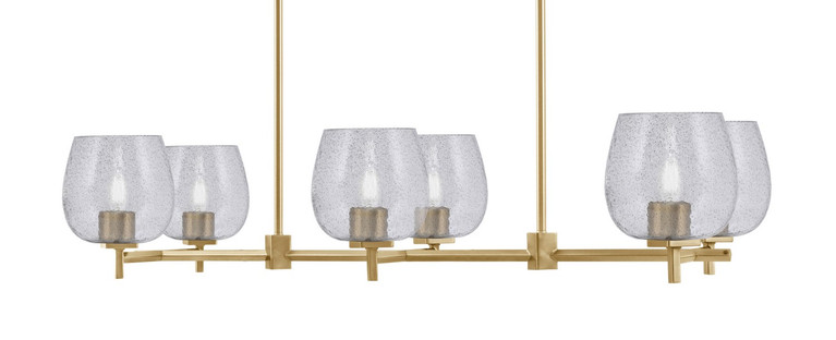 Toltec Lighting - 1226-NAB-4812 - Six Light Island Pendant - Franklin - New Age Brass
