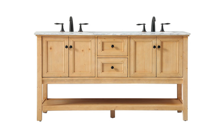 Elegant Lighting - VF27060DNW - Double Bathroom Vanity - Metropolis - natural wood