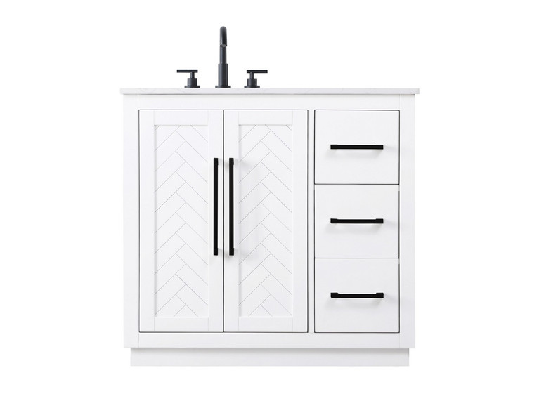 Elegant Lighting - VF29036WH - Bathroom Vanity - Chase - White