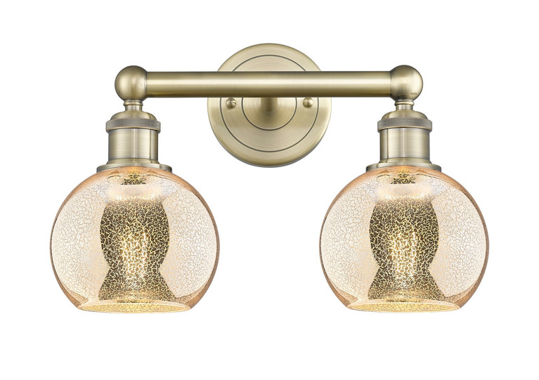 Innovations - 616-2W-AB-G128-6 - Two Light Bath Vanity - Edison - Antique Brass