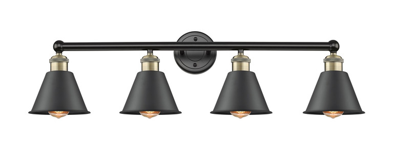 Innovations - 616-4W-BAB-M8-BK - Four Light Bath Vanity - Edison - Black Antique Brass