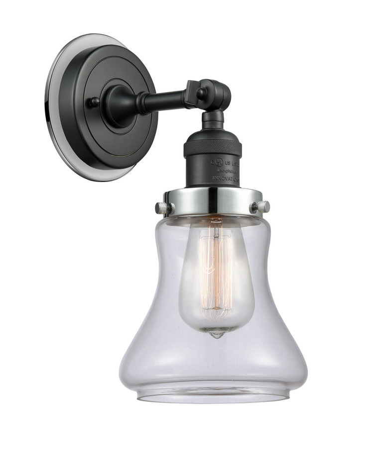 Innovations - 203BK-BPPC-HRPC-G192 - One Light Wall Sconce - Franklin Restoration - Matte Black