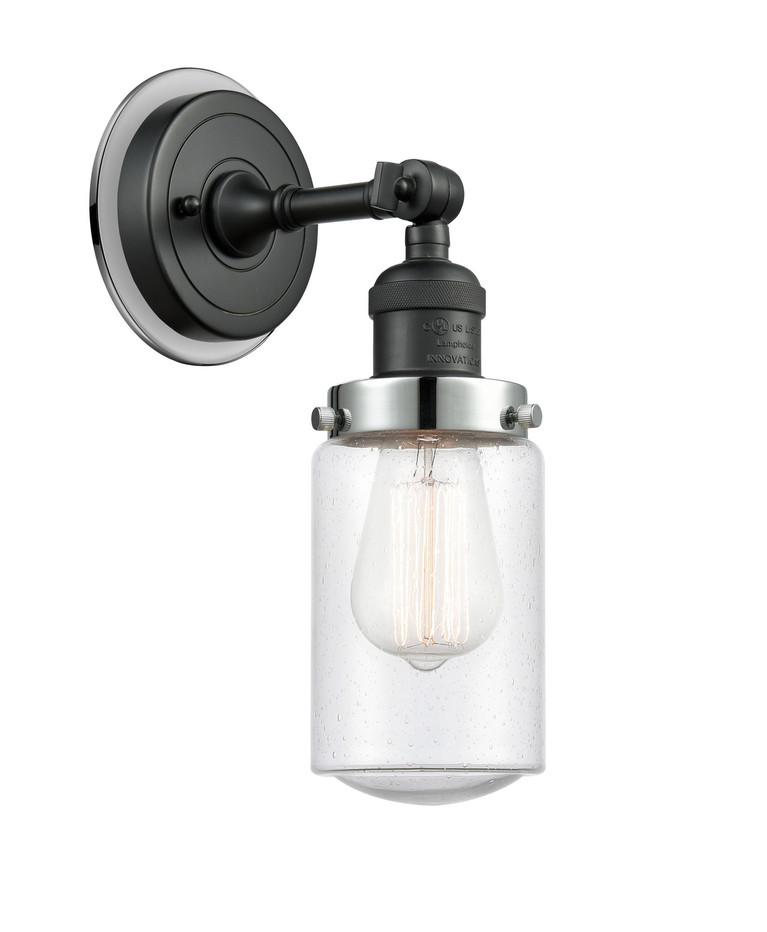 Innovations - 203BK-BPPC-HRPC-G314 - One Light Wall Sconce - Franklin Restoration - Matte Black