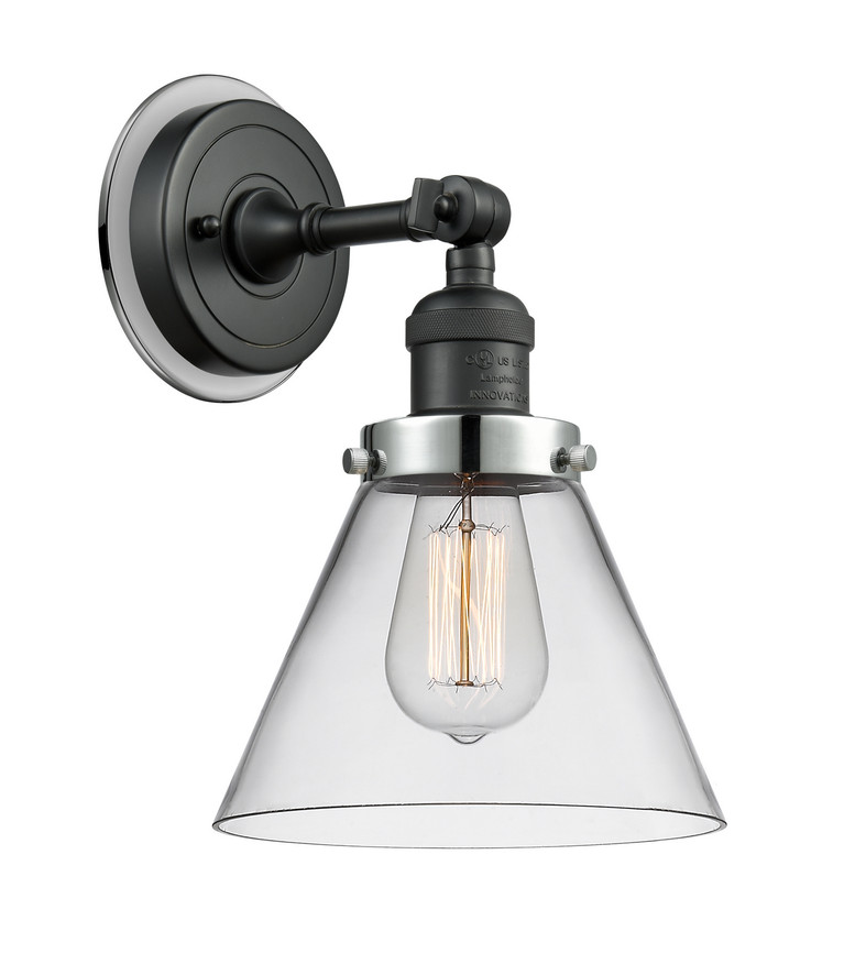 Innovations - 203BK-BPPC-HRPC-G42 - One Light Wall Sconce - Franklin Restoration - Matte Black