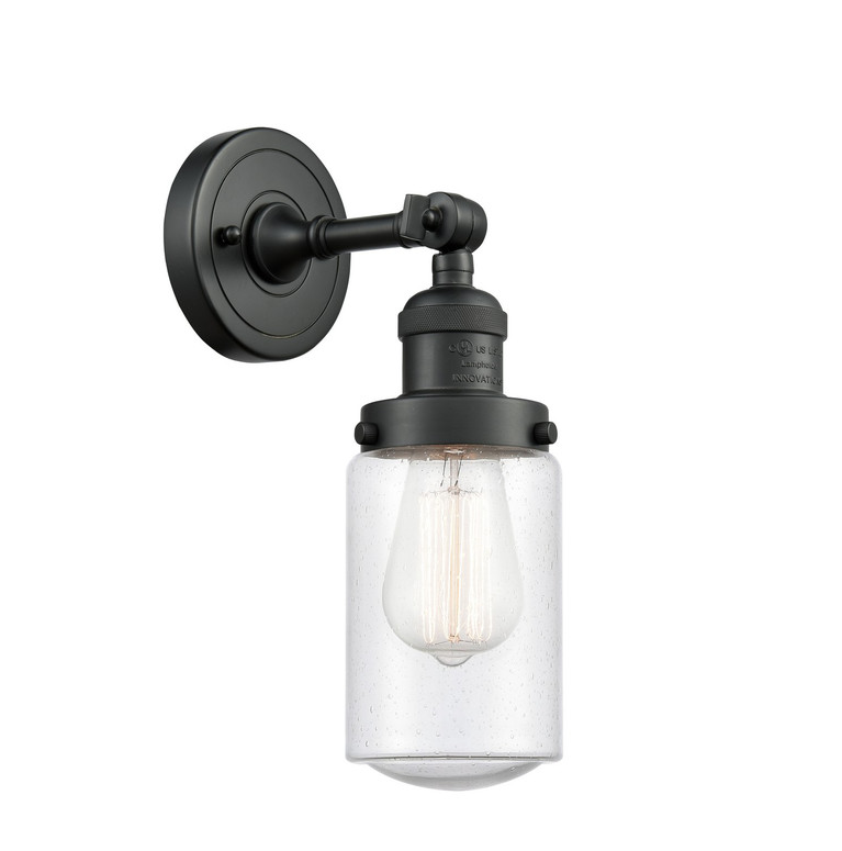 Innovations - 203-BK-G314 - One Light Wall Sconce - Franklin Restoration - Matte Black