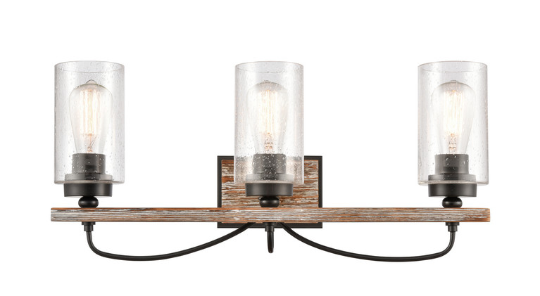 Innovations - 442-3W-BK-SDY - Three Light Bath Vanity - Downtown Urban - Matte Black