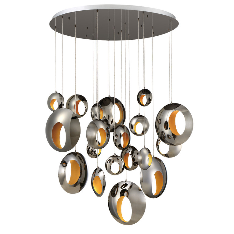 Eurofase - 35911-012 - ARLINGTON-CHD-19LT-51IN-BK-GD - ARLINGTON - Chrome Black