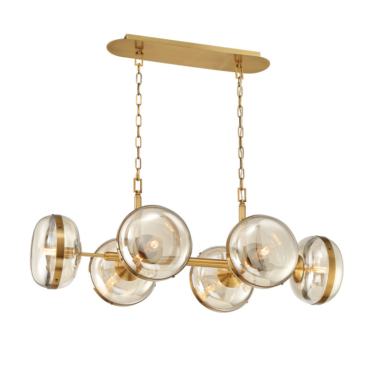 Eurofase - 38130-014 - NOTTINGHAM-CHD-6LT-43IN-BR-AM - NOTTINGHAM - Brass
