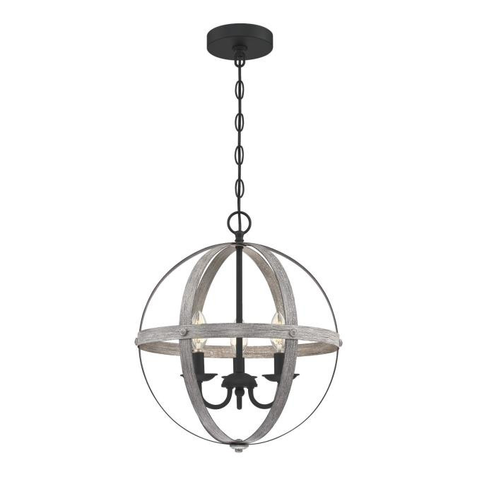 Westinghouse Lighting - 6110400 - Three Light Chandelier - Stella Mira - Antique Ash & Matte Black