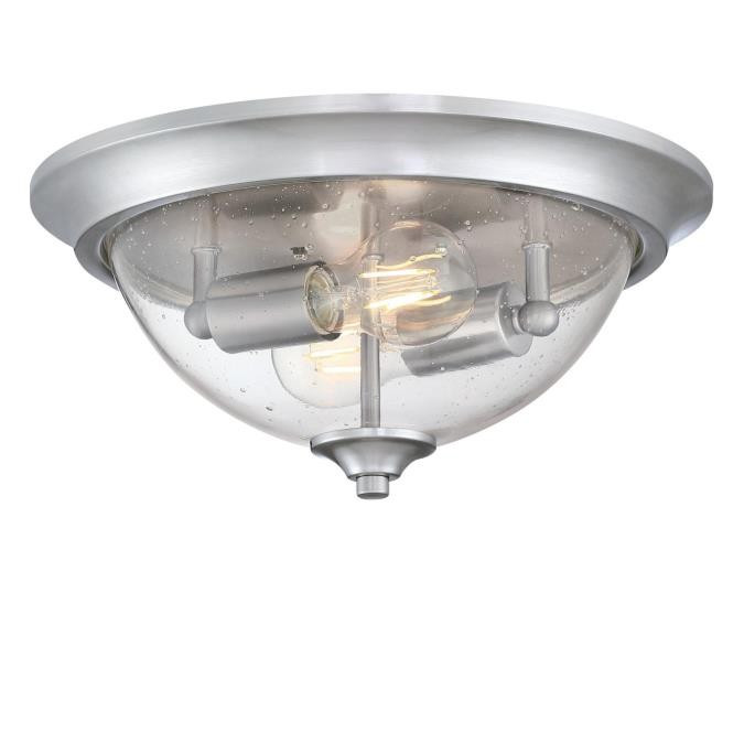 Westinghouse Lighting - 6115900 - Two Light Flush Mount - Basset - Brushed Nickel