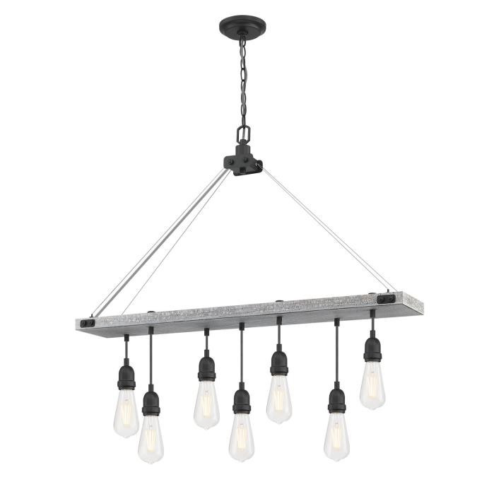 Westinghouse Lighting - 6116400 - Seven Light Chandelier - Elway - Antique Ash And Matte Brushed Gun Metal