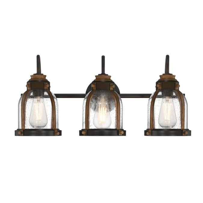 Westinghouse Lighting - 6118200 - Three Light Wall Fixture - Cindy - Oil Rubbed Bronze And Barnwood