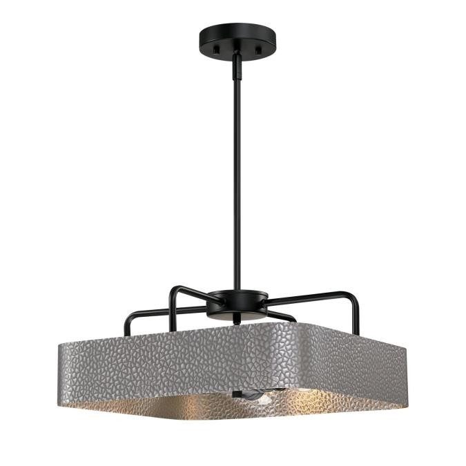 Westinghouse Lighting - 6125700 - Three Light Chandelier/Semi-Flush - Bexar - Matte Black With Dark Pewter Accents