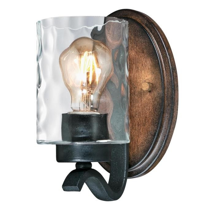 Westinghouse Lighting - 6331600 - One Light Wall Fixture - Barnwell - Textured Iron And Barnwood