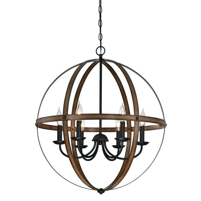 Westinghouse Lighting - 6333600 - Six Light Chandelier - Stella Mira - Barnwood And Oil Rubbed Bronze