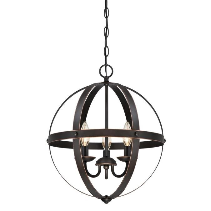 Westinghouse Lighting - 6341800 - Three Light Pendant - Stella Mira - Oil Rubbed Bronze With Highlights