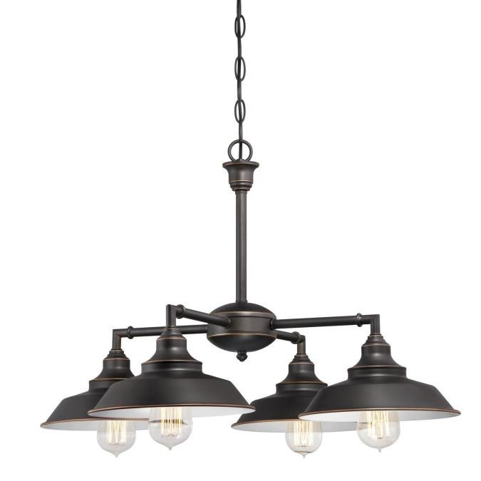 Westinghouse Lighting - 6343300 - Four Light Chandelier/Semi-Flush Mount - Iron Hill - Oil Rubbed Bronze With Highlights
