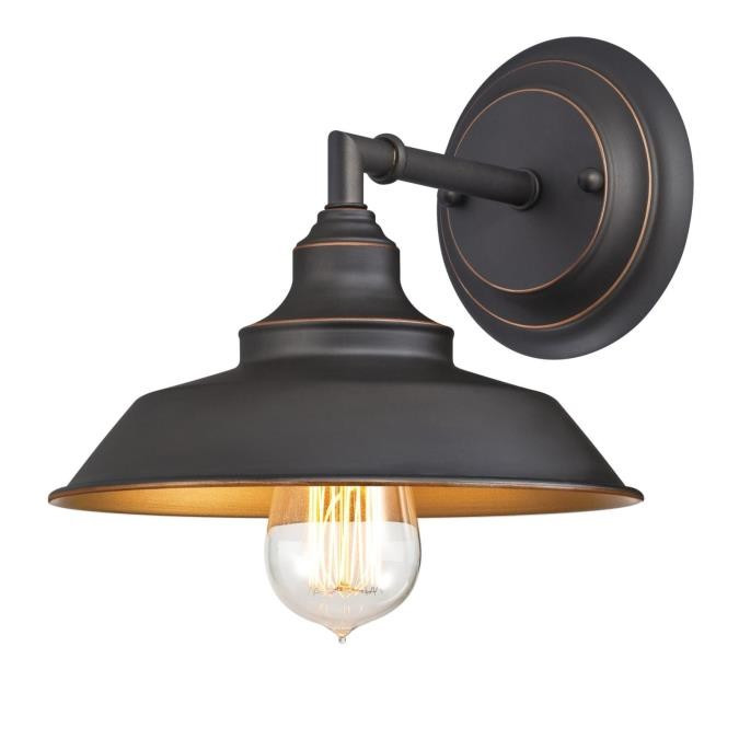 Westinghouse Lighting - 6344800 - One Light Wall Fixture - Iron Hill - Oil Rubbed Bronze With Highlights