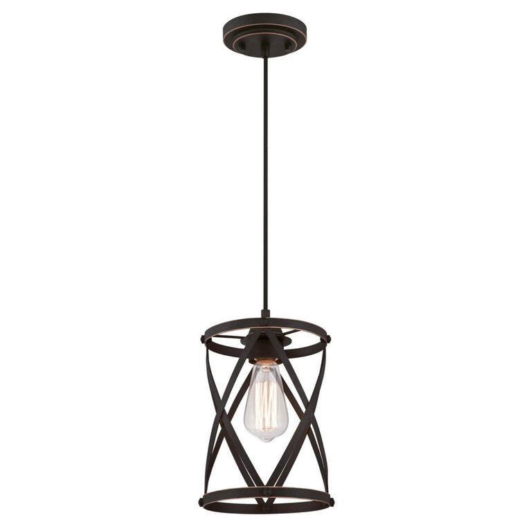 Westinghouse Lighting - 6362200 - One Light Pendant - Isadora - Oil Rubbed Bronze With Highlights